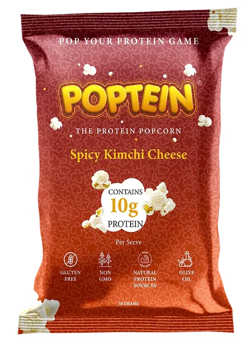 Poptein Spicy Kimchi Cheese protein popcorn pack